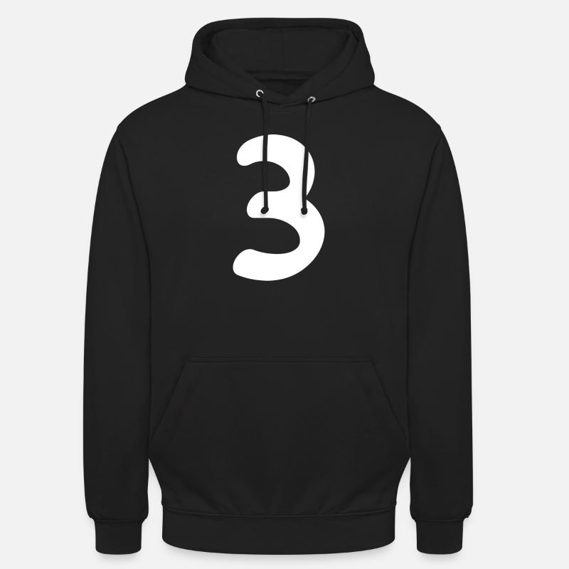Meilleure vente Numéro 3 - Sweat-shirt à capuche unisexe - noir