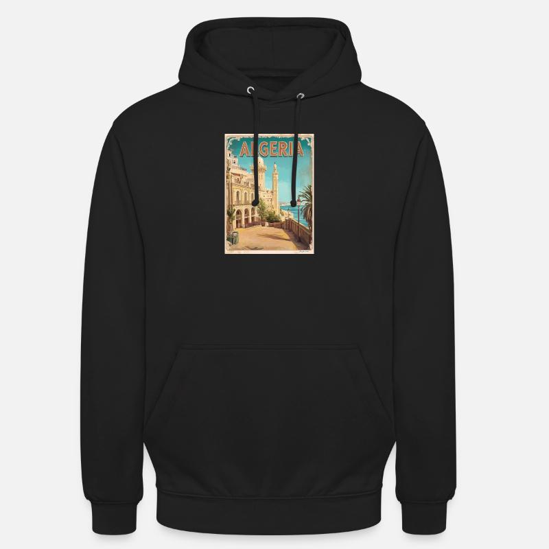 Algerien Küste Historischer Blick - Unisex Hoodie - Schwarz