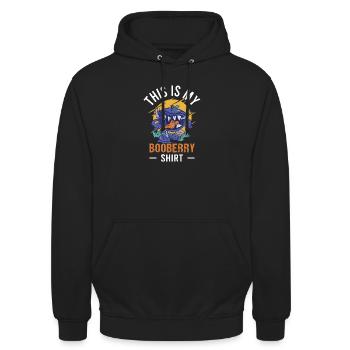 Blueberry Lustige Obst  Frucht Blaubeere Vintage - Unisex Hoodie - Schwarz - Vorne - Alina (178cm) & Michal (187cm)