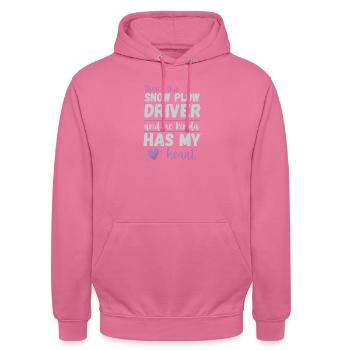 Conducteur de chasse-neige a mon cœur - Cadeau d’épouse romantique - Sweat-shirt à capuche unisexe - rose - Devant - Alina (178cm) & Michal (187cm)