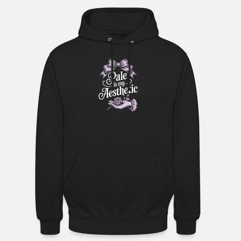 Pale Aesthetic Script with Bow - Unisex Hoodie - black