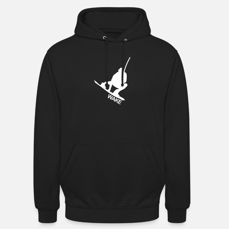 WAKEBOARD, WAKE, eau, câble, Raley, EAU,Invert - Sweat-shirt à capuche unisexe - noir