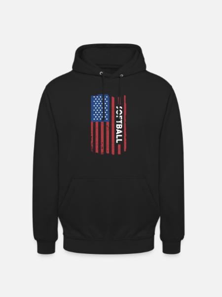 Sport Us Flag Softball - Unisex Hoodie - black