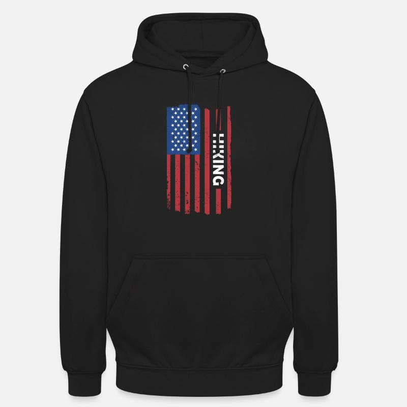 Hiker Us Drapeau Randonnée - Sweat-shirt à capuche unisexe - noir