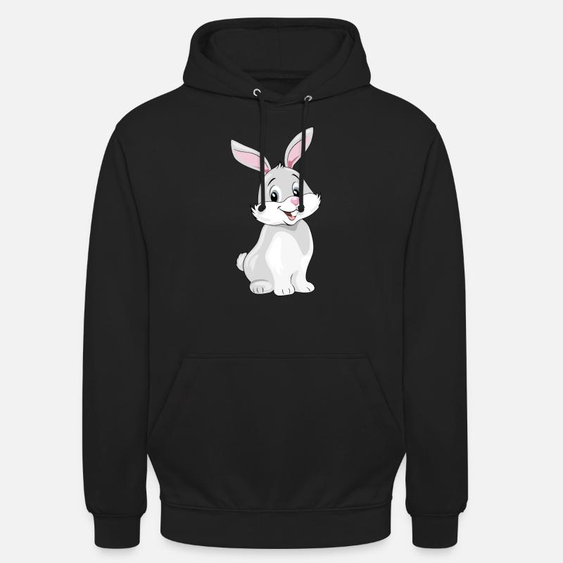 Mignon lapin souriant - Sweat-shirt à capuche unisexe - noir