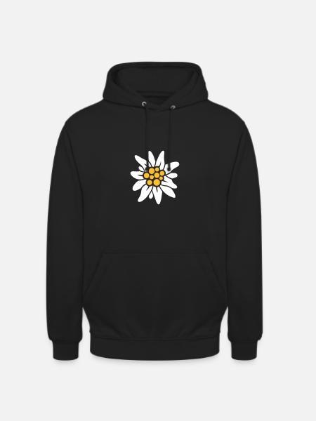 Edelweiss - Sweat-shirt à capuche unisexe - noir