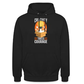Creativity Takes Courage - Unisex Hoodie - Schwarz - Vorne - Alina (178cm) & Michal (187cm)