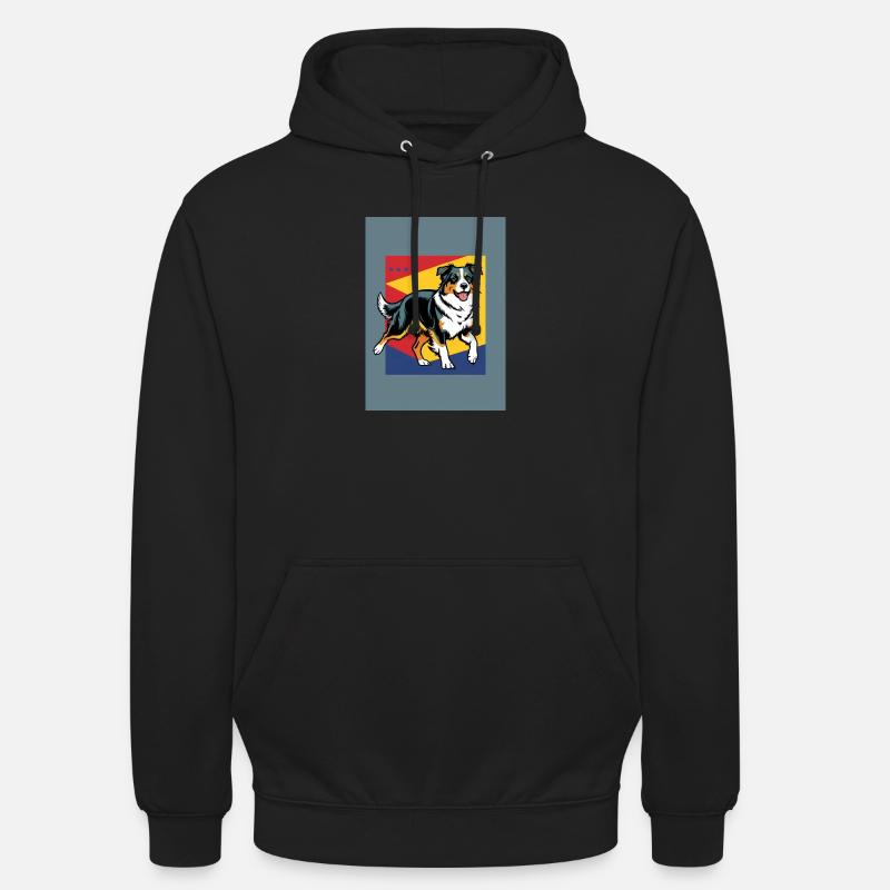chien berger australien - Sweat-shirt à capuche unisexe - noir