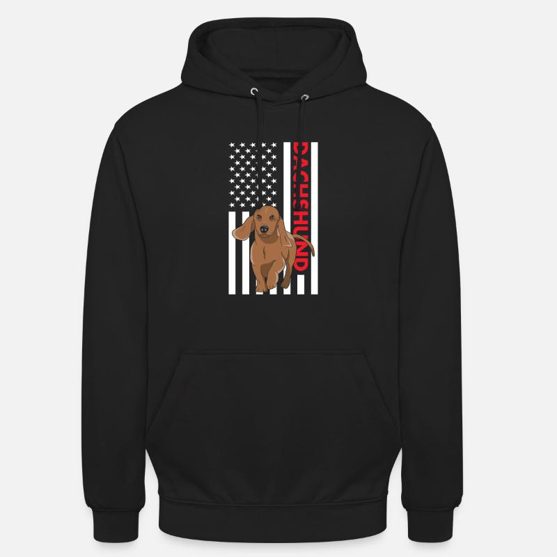 Drapeau du teckel américain - Sweat-shirt à capuche unisexe - noir