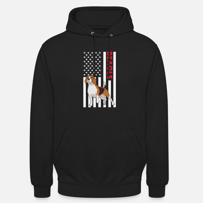 Drapeau Beagle Us - Sweat-shirt à capuche unisexe - noir