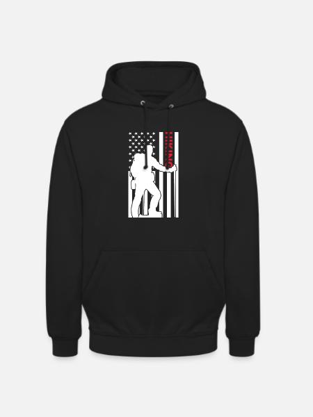 Hiker Us Flag Hiking - Unisex Hoodie - black