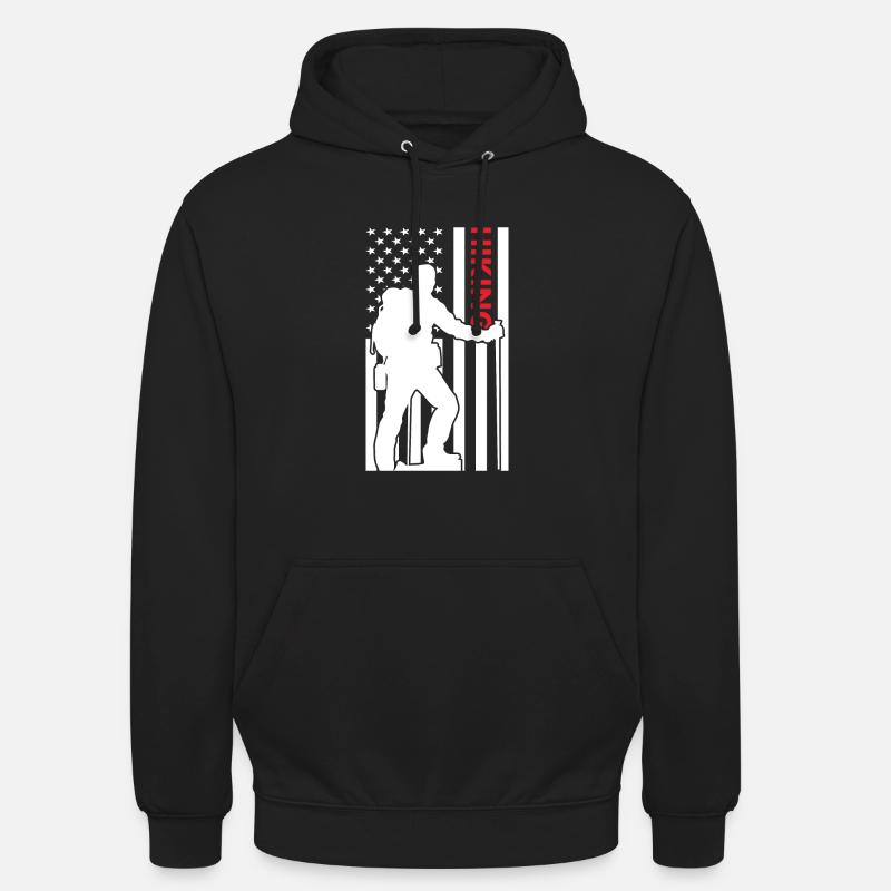 Hiker Us Drapeau Randonnée - Sweat-shirt à capuche unisexe - noir