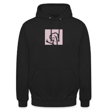 Trauriges Gesicht - Unisex Hoodie - Schwarz - Vorne - Alina (178cm) & Michal (187cm)