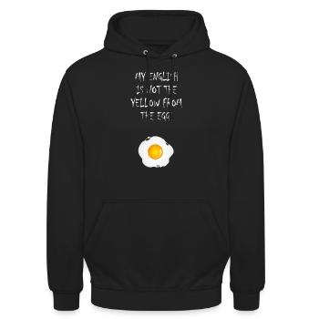 My English is not the yellow from the egg - Unisex Hoodie - Schwarz - Vorne - Alina (178cm) & Michal (187cm)