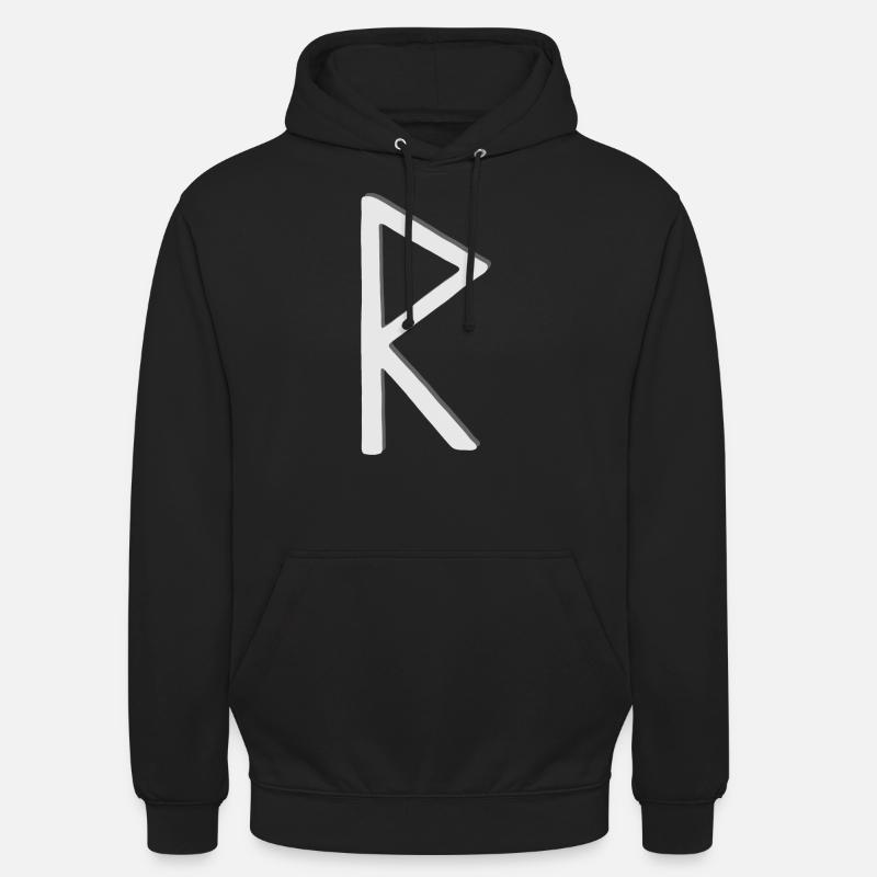 Futhark Alphabet runique Raidho - Sweat-shirt à capuche unisexe - noir