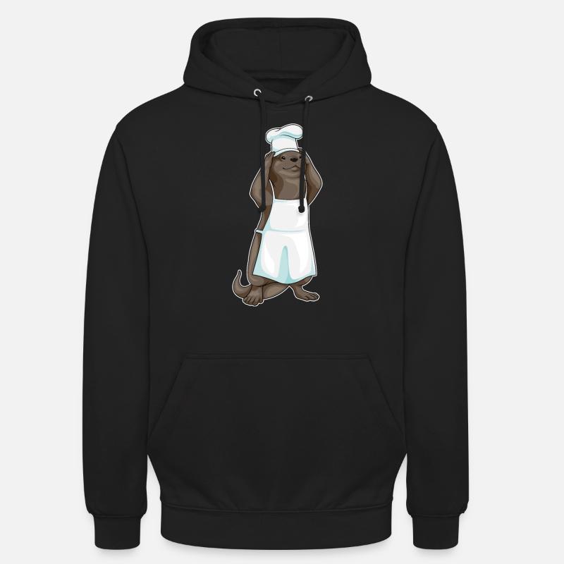 Tablier de cuisson Otter Koch - Sweat-shirt à capuche unisexe - noir