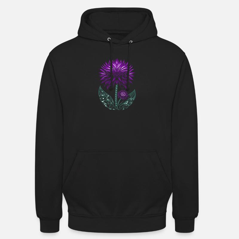 Chardon pourpre Chardon - Sweat-shirt à capuche unisexe - noir