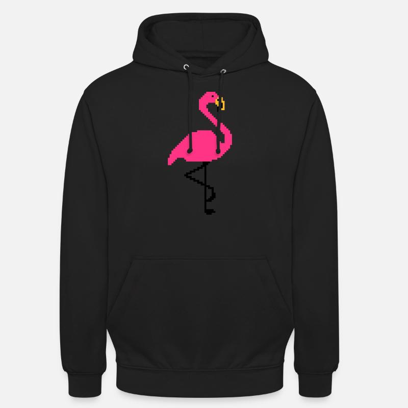 Flamingo PIxel Art - Sweat-shirt à capuche unisexe - noir
