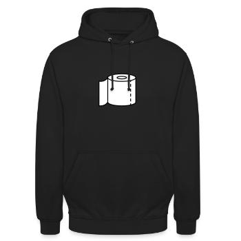 Klopapier für den Notfall - Unisex Hoodie - Schwarz - Vorne - Alina (178cm) & Michal (187cm)