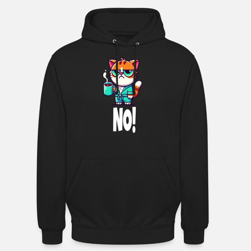 Chat"NON ! » - Sweat-shirt à capuche unisexe - noir