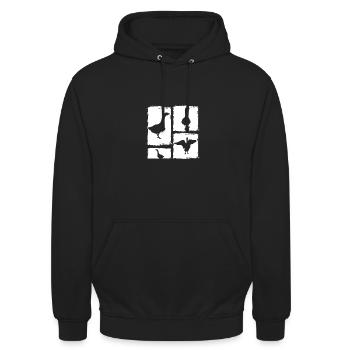 Goose - Unisex Hoodie - black - Front - Alina (178cm) & Michal (187cm)