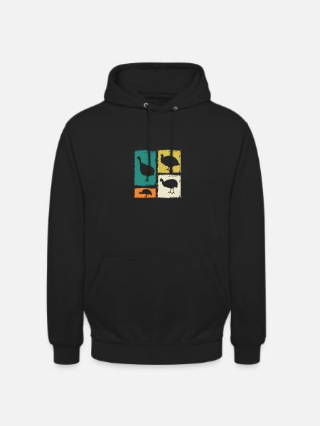 Chickens Rooster Guinea Fowl - Unisex Hoodie - black