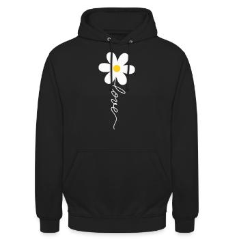 Love Flower - Unisex Hoodie - black - Front - Alina (178cm) & Michal (187cm)
