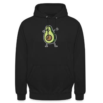 Avocado dab dabbing - Unisex Hoodie - Schwarz - Vorne - Alina (178cm) & Michal (187cm)