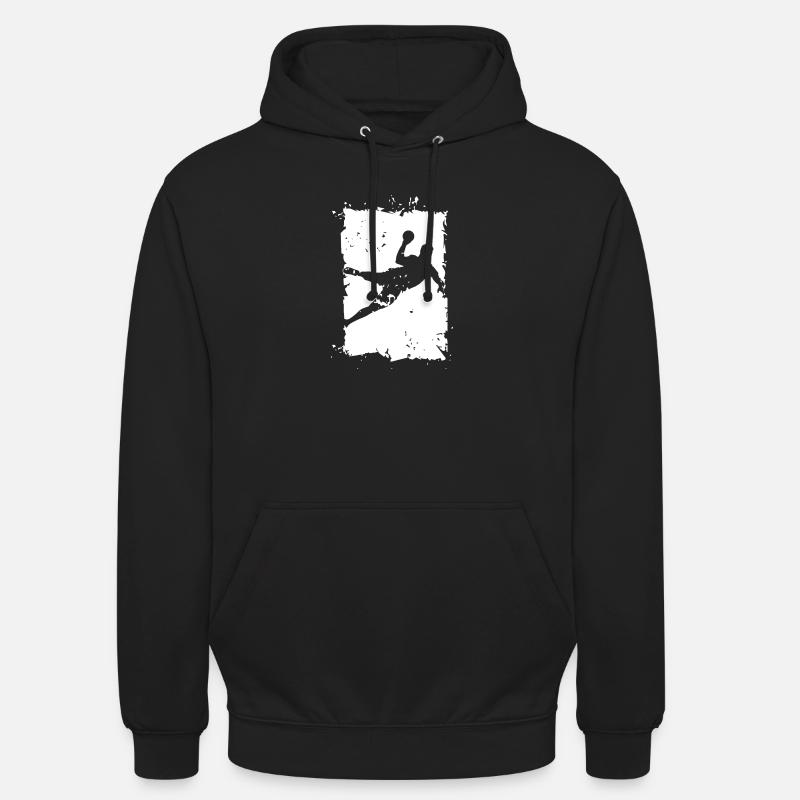 Handball Throw Explosion Destruction Illustration - Unisex Hoodie - black