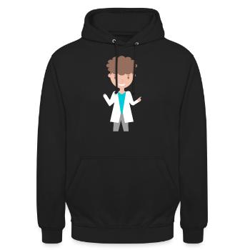 Person Illustratiert (Malte) - Unisex Hoodie - Schwarz - Vorne - Alina (178cm) & Michal (187cm)