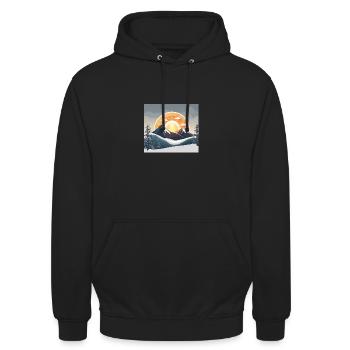 glitzernde Berge - Unisex Hoodie - Schwarz - Vorne - Alina (178cm) & Michal (187cm)