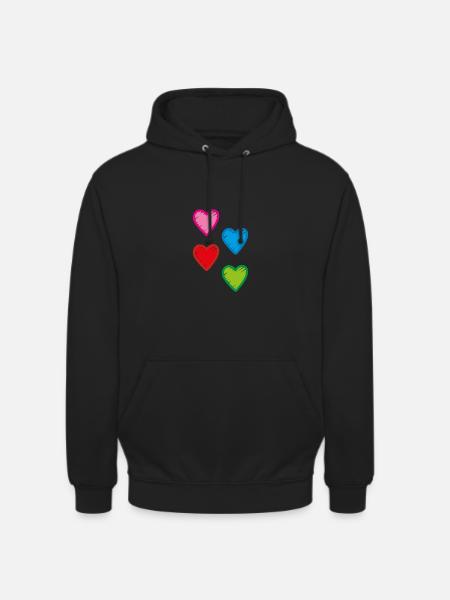 Hearts - Unisex Hoodie - black