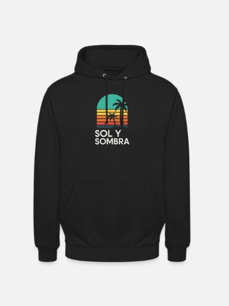 Boden und Schatten Sunset Palm - Unisex Hoodie - Schwarz