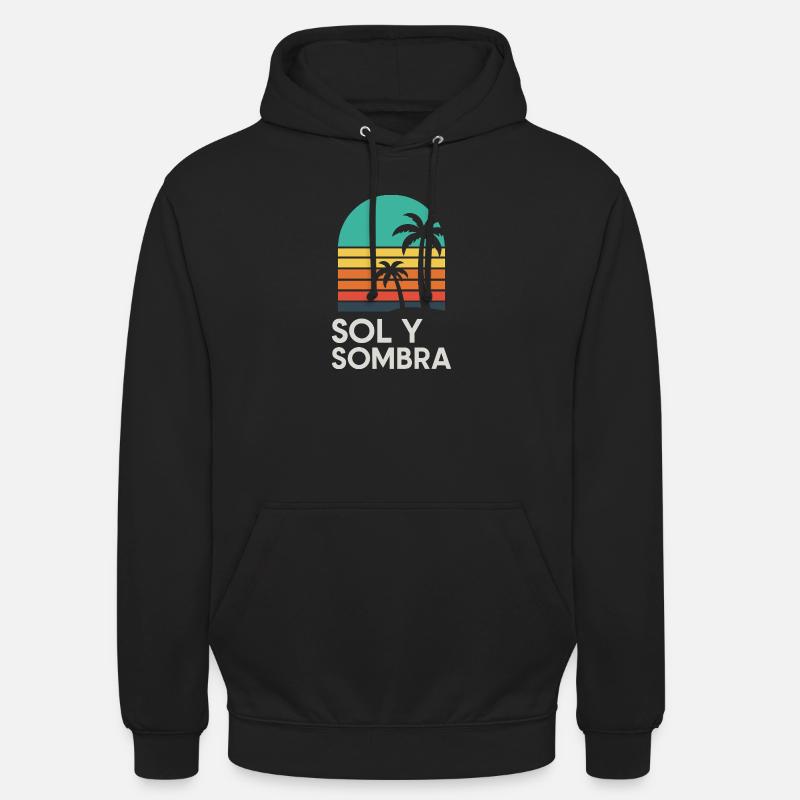 Boden und Schatten Sunset Palm - Unisex Hoodie - Schwarz