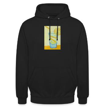 Zitronen Glas Cocktail - Unisex Hoodie - Schwarz - Vorne - Alina (178cm) & Michal (187cm)