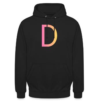 D - Unisex Hoodie - Schwarz - Vorne - Alina (178cm) & Michal (187cm)