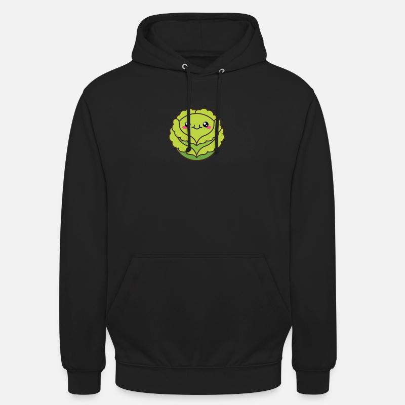 Niedlicher Kohl oder Salatkopf - Unisex Hoodie - Schwarz