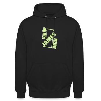 Liebespaar James - Unisex Hoodie - Schwarz - Vorne - Alina (178cm) & Michal (187cm)