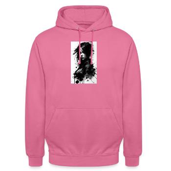 Femme | Visage | Filles | Anime - Sweat-shirt à capuche unisexe - rose - Devant - Alina (178cm) & Michal (187cm)