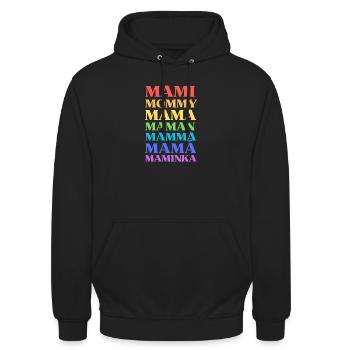 Mami Mommy Mama Maman Mamma Mamá Maminka - Unisex Hoodie - black - Front - Alina (178cm) & Michal (187cm)