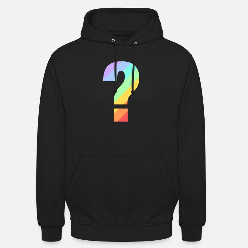 Point d'interrogation arc-en-ciel - Sweat-shirt à capuche unisexe - noir