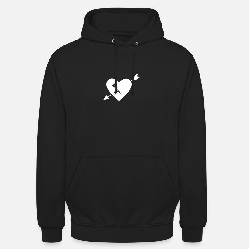 Cœur avec flèche - Dart - - Sweat-shirt à capuche unisexe - noir