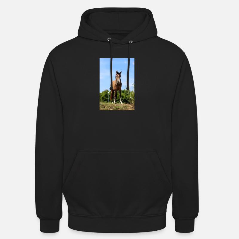 Affiche Cheval Cheval - Sweat-shirt à capuche unisexe - noir