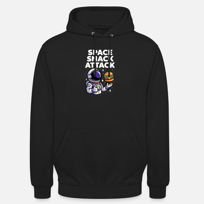 Burger d'astronaute, snack spatial, attaque - Sweat-shirt à capuche unisexe - noir