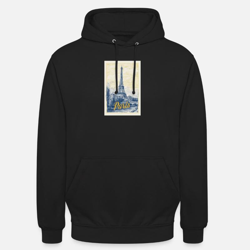Pariser Eiffel-Bauplan - Unisex Hoodie - Schwarz
