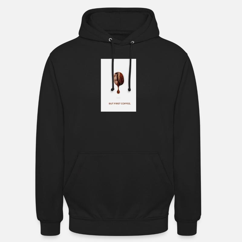 Ma prima Coffee Minimalist Poster - Felpa con cappuccio unisex - nero
