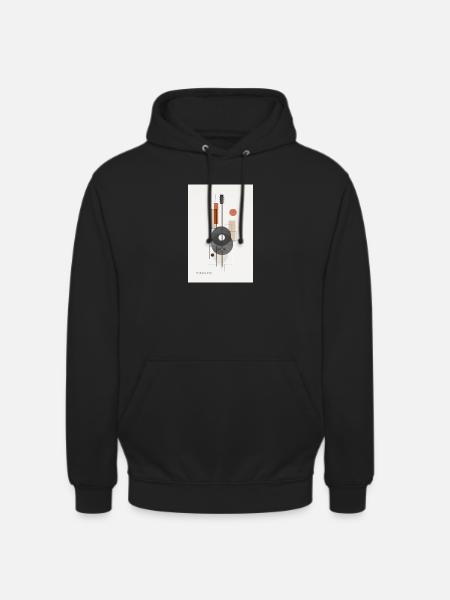 Strings & Soul – Abstraktes Gitarren Design - Unisex Hoodie - Schwarz