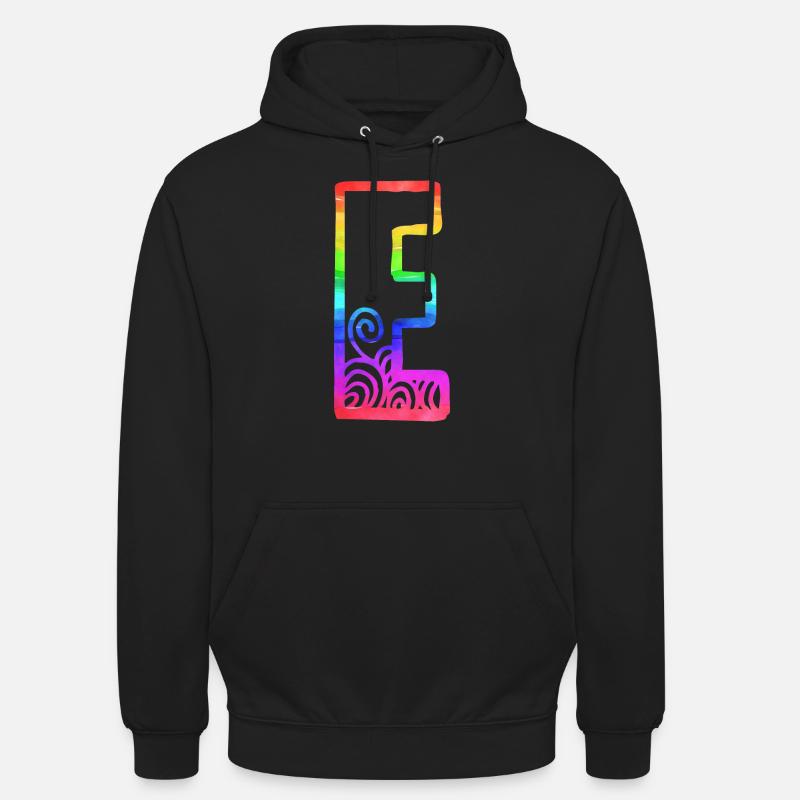 arc en ciel e - Sweat-shirt à capuche unisexe - noir