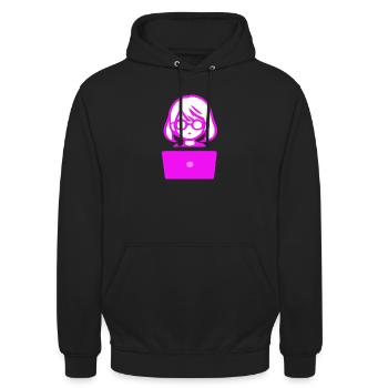 Woman with Computer Programmer Coder - Unisex Hoodie - black - Front - Alina (178cm) & Michal (187cm)