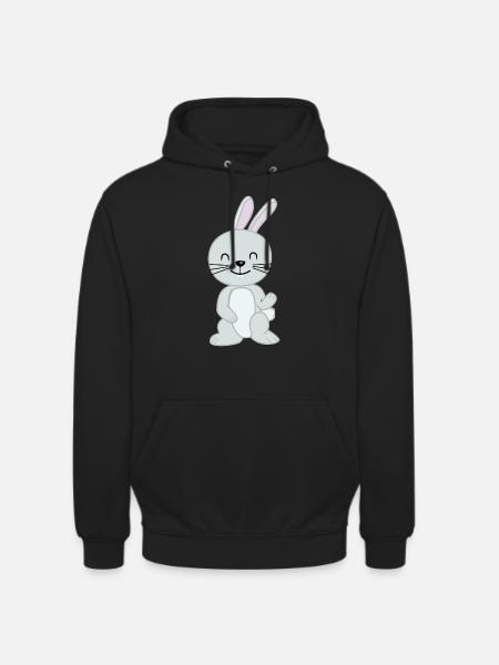 Clever cute rabbit - Unisex Hoodie - black